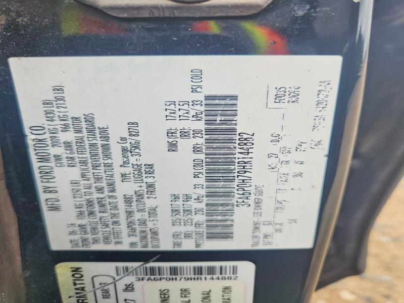 57119256 :رقم المزاد ، 3FA6P0H79HR144882 vin ، 2017 Ford Fusion مزاد بيع