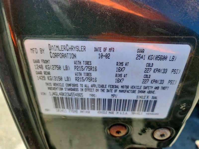 Aukcja sprzedaży 2003 Jeep Liberty, vin: 1J4GL48K23W554865, numer aukcji: 56031006