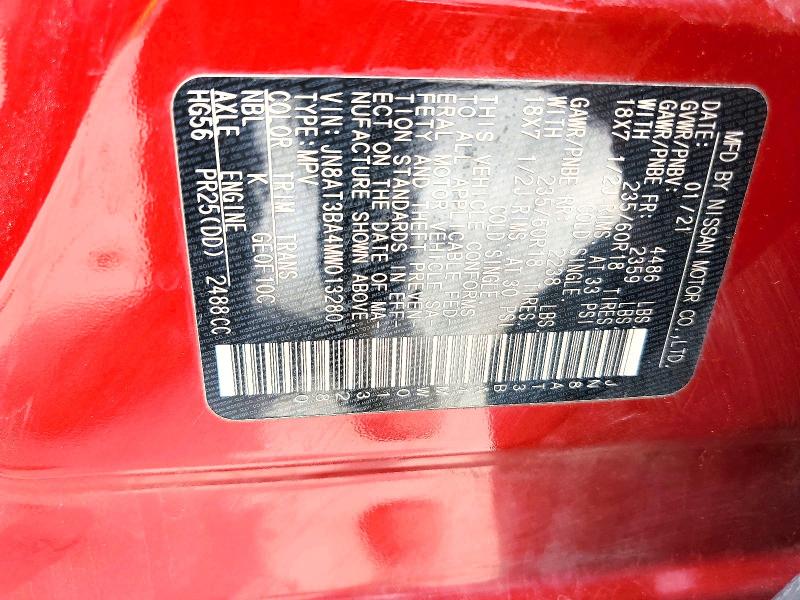 Продаж на аукціоні авто 2021 Nissan Rogue, vin: JN8AT3BA4MW013280, номер лоту: 56325296