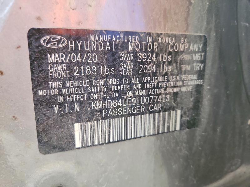 2020 Hyundai Elantra მანქანა იყიდება აუქციონზე, vin: KMHD84LF9LU077413, აუქციონის ნომერი: 51922616