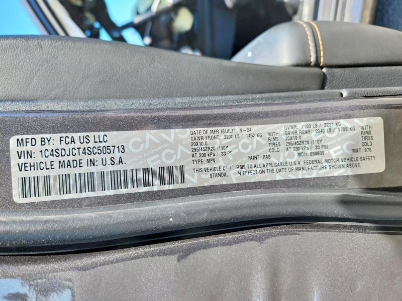 Aukcja sprzedaży 2025 Dodge Durango, vin: 1C4SDJCT4SC505713, numer aukcji: 57006306