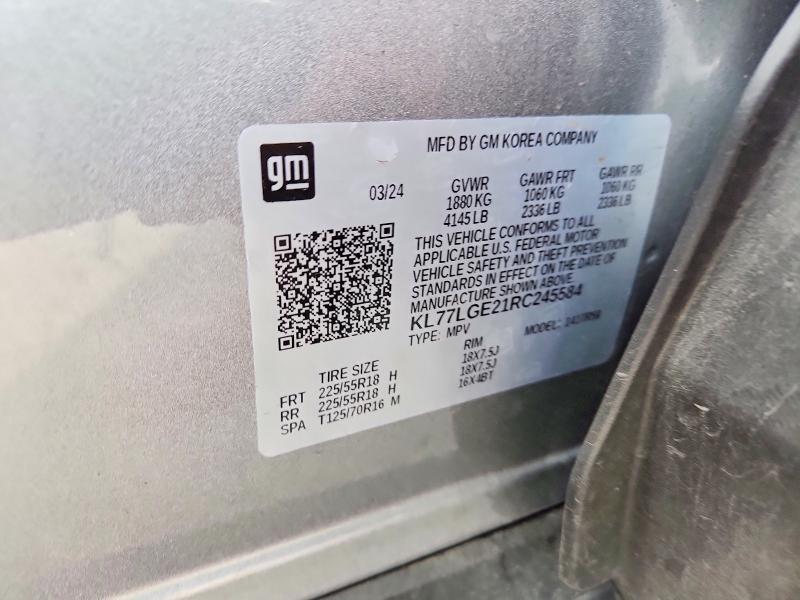 Продаж на аукціоні авто 2024 Chevrolet Trax, vin: KL77LGE21RC245584, номер лоту: 55625416