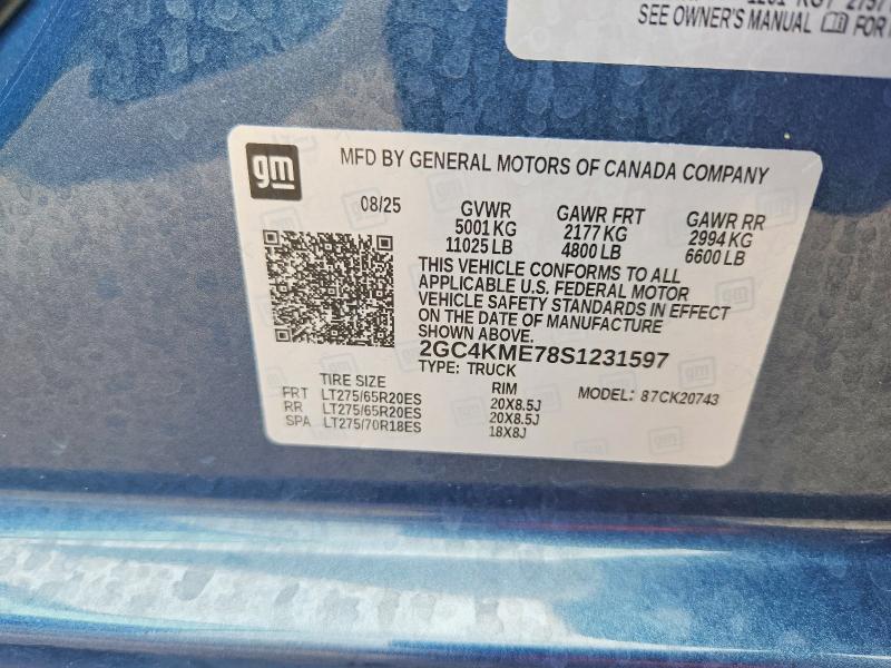 Продаж на аукціоні авто 2025 Chevrolet Silverado, vin: 2GC4KME78S1231597, номер лоту: 56129446