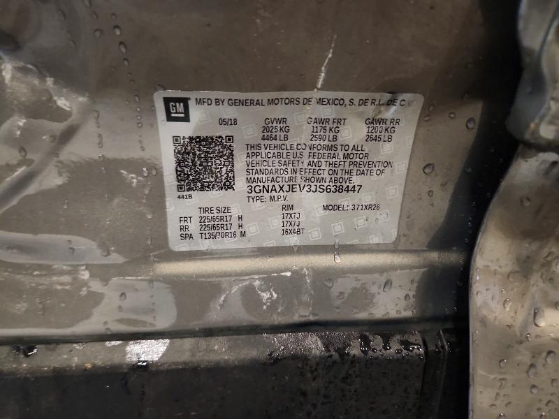 Продажа на аукционе авто 2018 Chevrolet Equinox, vin: 3GNAXJEV3JS638447, номер лота: 57382696