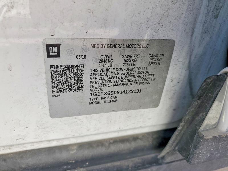 57683386 :رقم المزاد ، 1G1FX6S08J4133131 vin ، 2018 Chevrolet Bolt Ev مزاد بيع