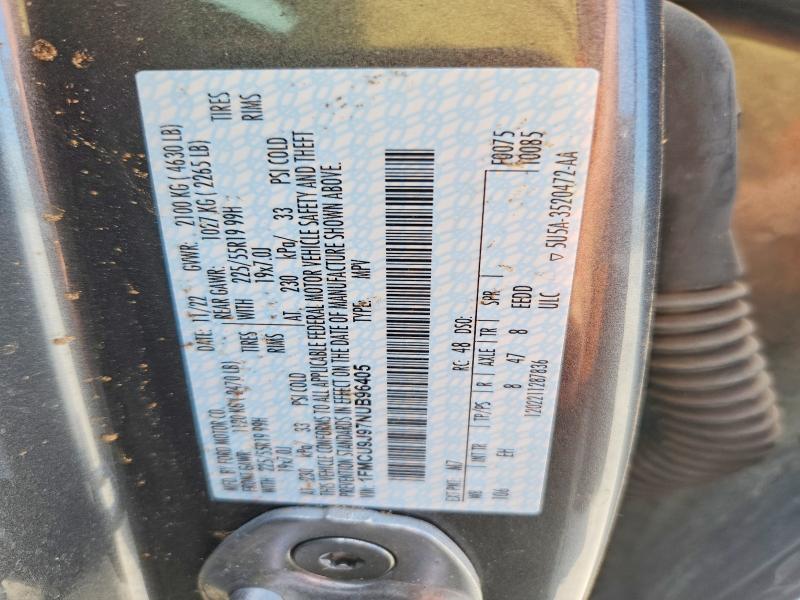 58816736 :رقم المزاد ، 1FMCU9J97NUB96405 vin ، 2022 Ford Escape مزاد بيع