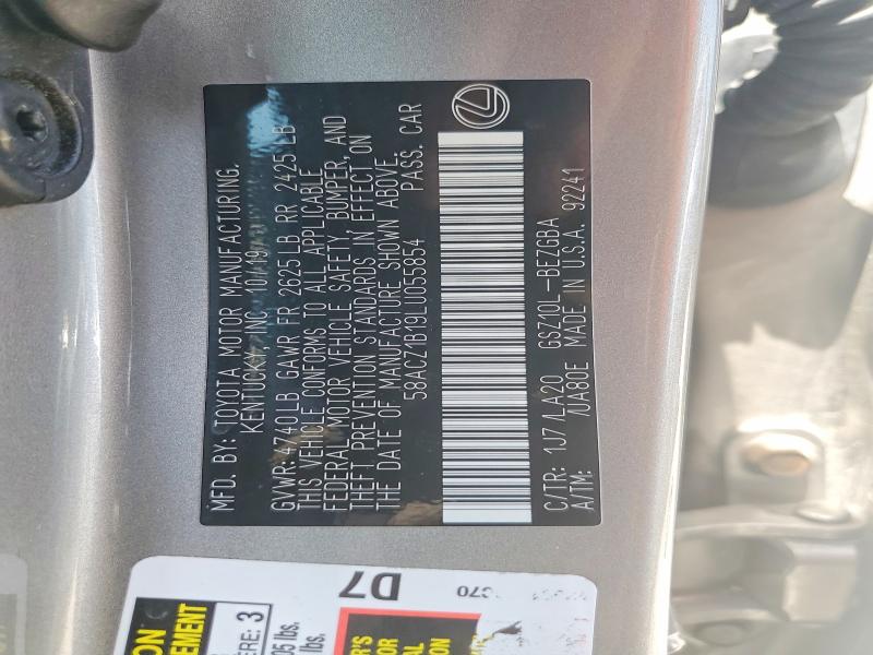 56329276 :رقم المزاد ، 58ACZ1B19LU055854 vin ، 2020 Lexus Es 350 مزاد بيع