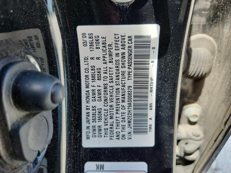 Aukcja sprzedaży 2010 Honda Insight, vin: JHMZE2H79AS008379, numer aukcji: 59003076