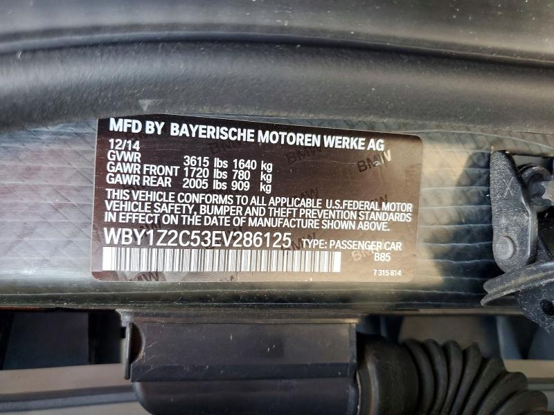 Aukcja sprzedaży 2014 Bmw I3, vin: WBY1Z2C53EV286125, numer aukcji: 56164066
