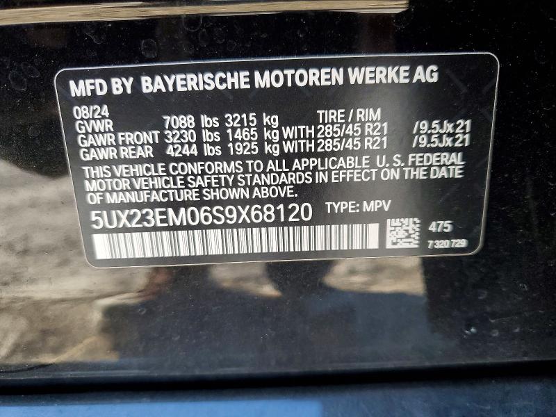 Продаж на аукціоні авто 2025 Bmw X7, vin: 5UX23EM06S9X68120, номер лоту: 55680256