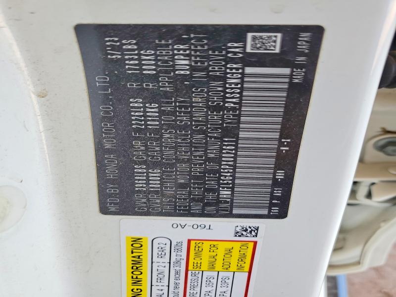 55907586 :رقم المزاد ، JHMFL5G45PX002611 vin ، 2023 Honda Civic مزاد بيع