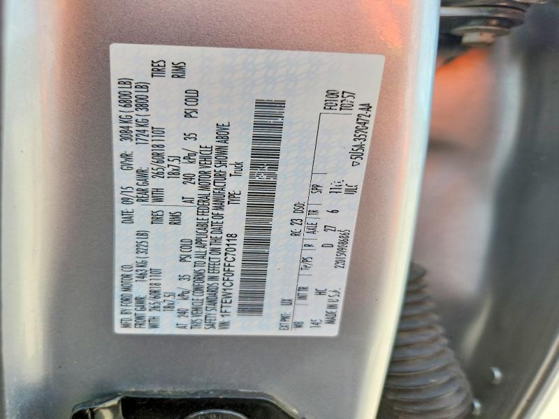 Aukcja sprzedaży 2015 Ford F150, vin: 1FTEW1CF0FFC70118, numer aukcji: 58888806