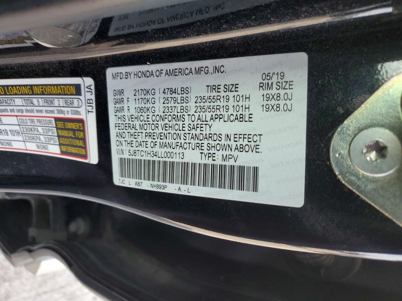 57049696 :رقم المزاد ، 5J8TC1H34LL000113 vin ، 2020 Acura Rdx مزاد بيع