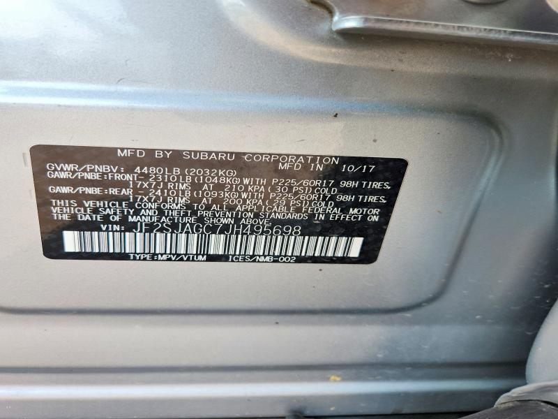 Продажа на аукционе авто 2018 Subaru Forester, vin: JF2SJAGC7JH495698, номер лота: 58564756