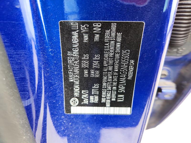 2022 Hyundai Elantra მანქანა იყიდება აუქციონზე, vin: 5NPLM4AG5NH055025, აუქციონის ნომერი: 55493776