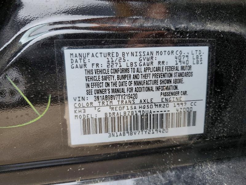 Aukcja sprzedaży 2026 Nissan Sentra, vin: 3N1AB9BV7TY219420, numer aukcji: 58296146