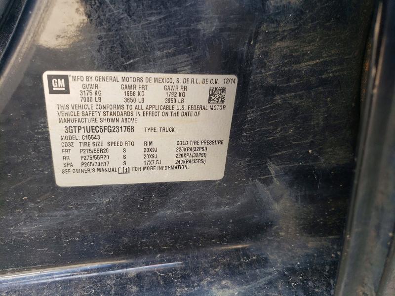 Aukcja sprzedaży 2015 Gmc Sierra, vin: 3GTP1UEC6FG231768, numer aukcji: 56866996