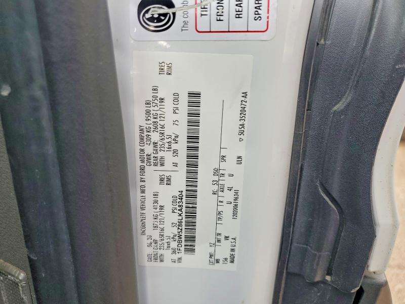 55889176 :رقم المزاد ، 1FDBW5Z86LKA83404 vin ، 2020 Ford Transit مزاد بيع