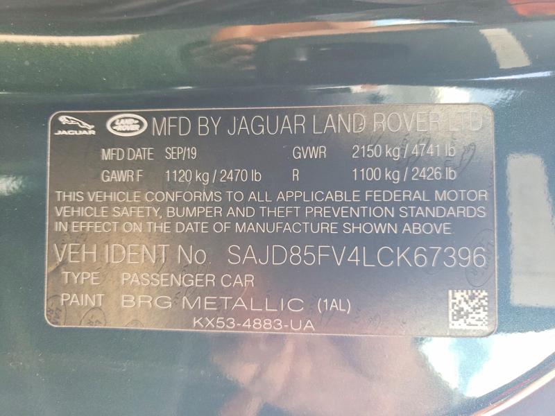 Продажа на аукционе авто 2020 Jaguar F-type, vin: SAJD85FV4LCK67396, номер лота: 57049066