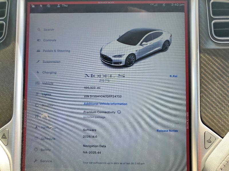 Продажа на аукционе авто 2013 Tesla Model S, vin: 5YJSA1CN7DFP24732, номер лота: 58990896