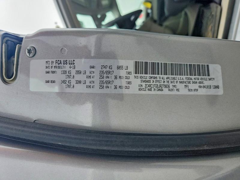 56954076 :رقم المزاد ، 2C4RC1FG9JR279836 vin ، 2018 Chrysler Pacifica مزاد بيع