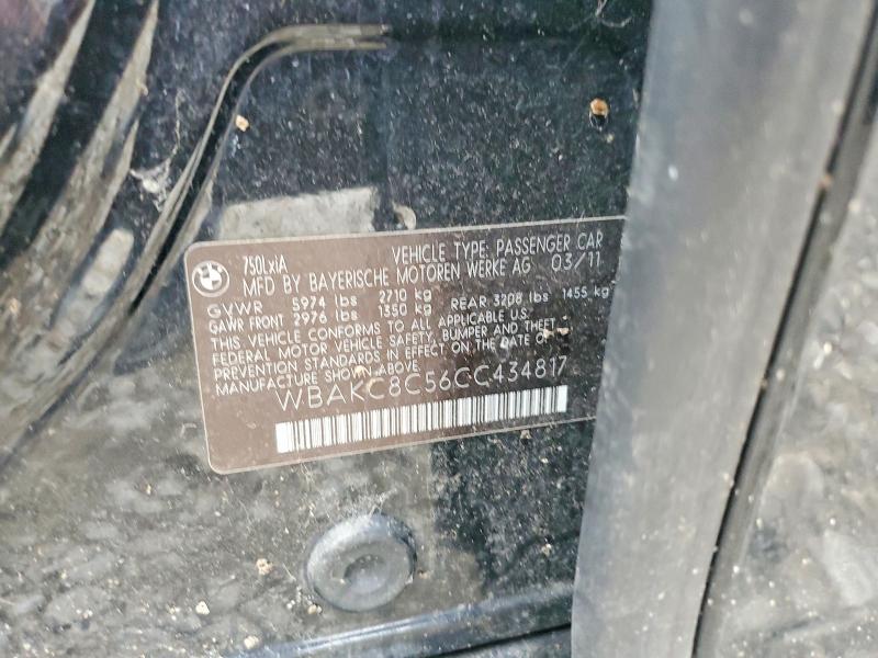 Продажа на аукционе авто 2012 Bmw 750, vin: WBAKC8C56CC434817, номер лота: 56423616