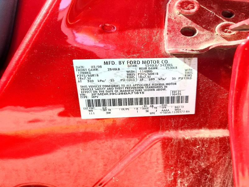 Aukcja sprzedaży 2008 Ford Edge, vin: 2FMDK39C28BA71815, numer aukcji: 58878606