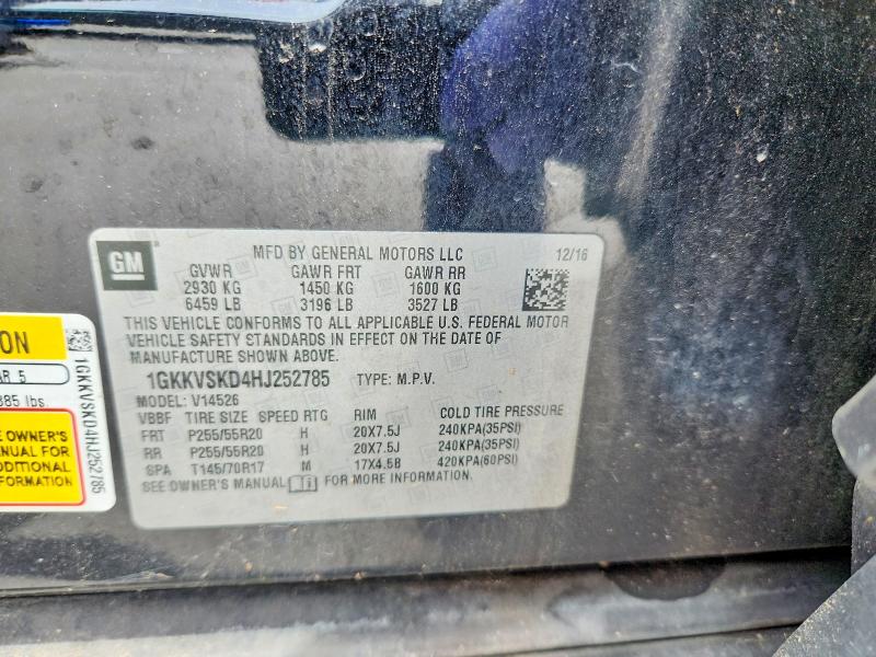 Aukcja sprzedaży 2017 Gmc Acadia Limited, vin: 1GKKVSKD4HJ252785, numer aukcji: 57556656