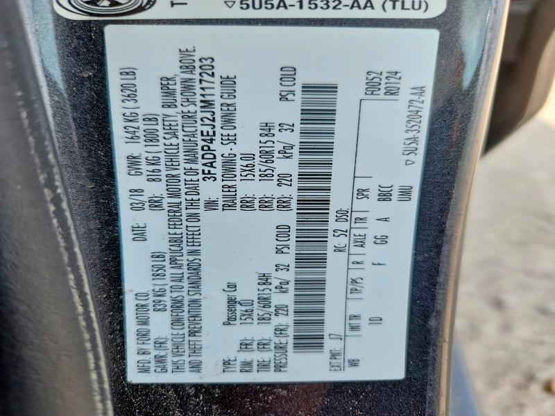 Aukcja sprzedaży 2018 Ford Fiesta, vin: 3FADP4EJ2JM117203, numer aukcji: 58211376