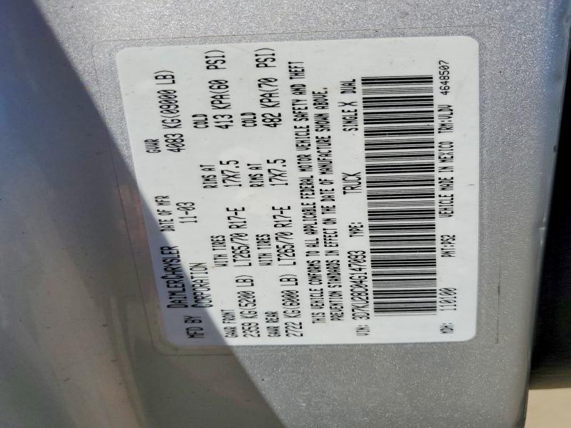 Продаж на аукціоні авто 2004 Dodge Ram 2500, vin: 3D7KU28C04G147093, номер лоту: 57165806