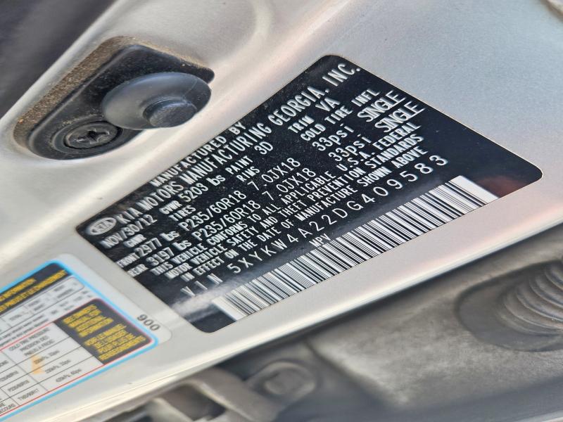 Aukcja sprzedaży 2013 Kia Sorento, vin: 5XYKW4A22DG409583, numer aukcji: 56412796