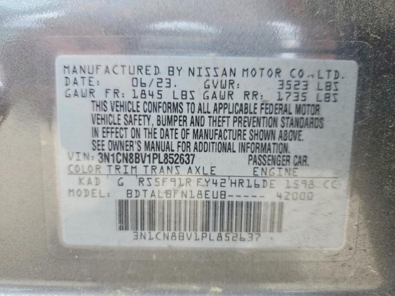 55772956 :رقم المزاد ، 3N1CN8BV1PL852637 vin ، 2023 Nissan Versa مزاد بيع