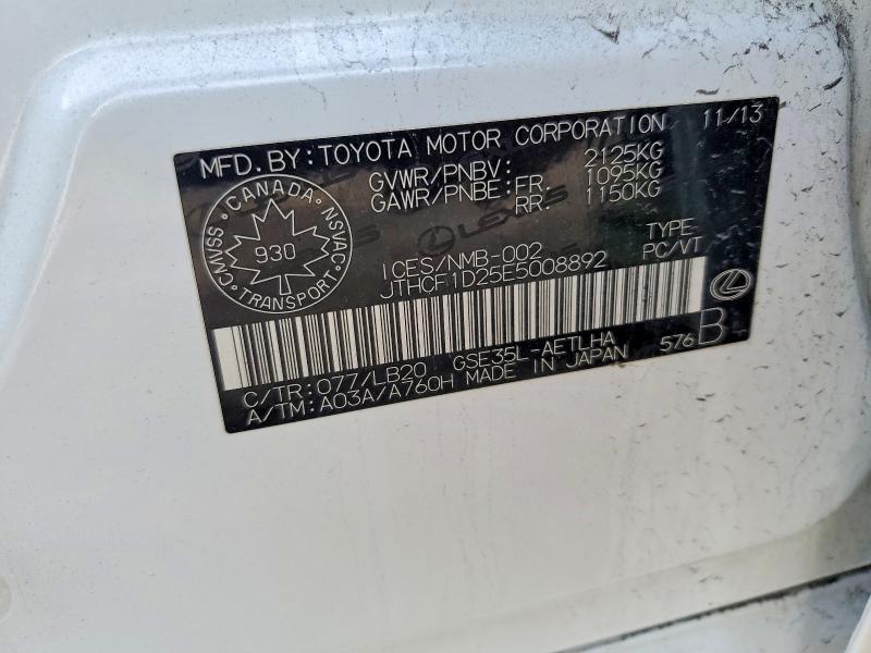 58472866 :رقم المزاد ، JTHCF1D25E5008892 vin ، 2014 Lexus Is مزاد بيع