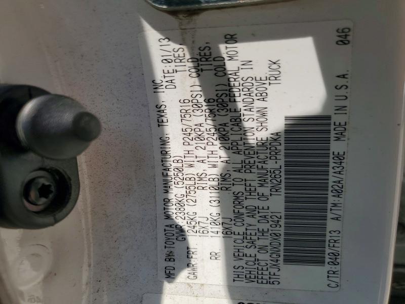 2013 Toyota Tacoma მანქანა იყიდება აუქციონზე, vin: 5TFJX4GNXDX019421, აუქციონის ნომერი: 56068326