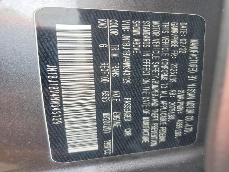 Продаж на аукціоні авто 2022 Nissan Rogue Sport, vin: JN1BJ1BV4NW343129, номер лоту: 56541586