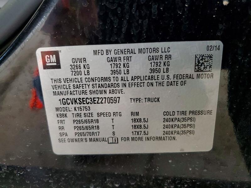 Aukcja sprzedaży 2014 Chevrolet Silverado, vin: 1GCVKSEC3EZ270597, numer aukcji: 55800456