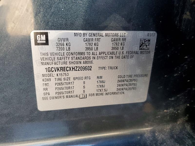 Aukcja sprzedaży 2017 Chevrolet Silverado, vin: 1GCVKRECXHZ209602, numer aukcji: 85625865