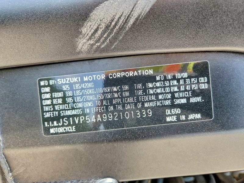 Продаж на аукціоні авто 2009 Suzuki Dl650, vin: JS1VP54A992101339, номер лоту: 58574606