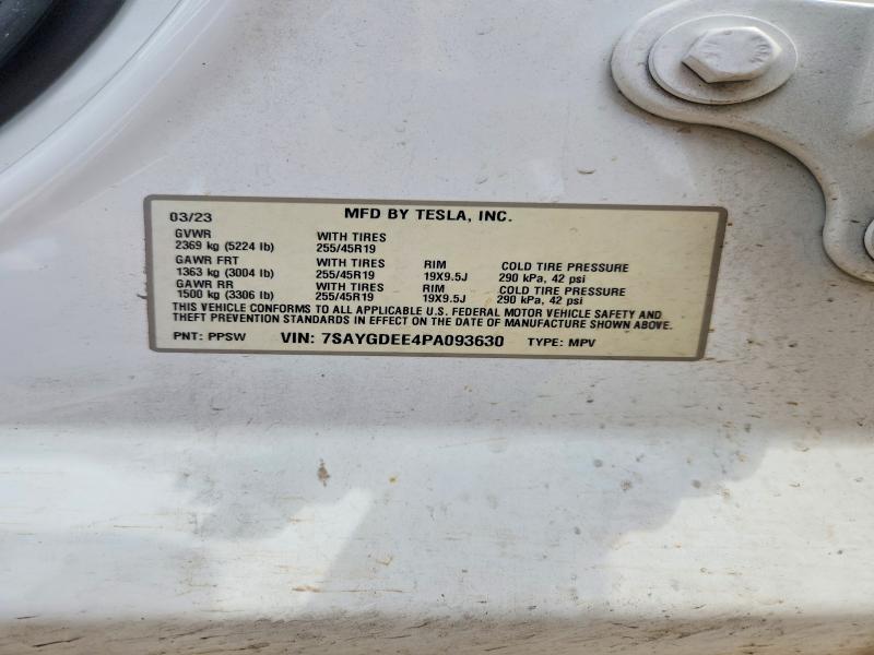 Продаж на аукціоні авто 2023 Tesla Model Y, vin: 7SAYGDEE4PA093630, номер лоту: 58702136