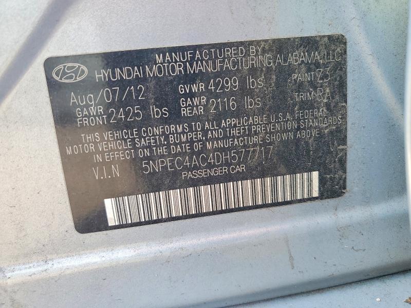 Продажа на аукционе авто 2013 Hyundai Sonata, vin: 5NPEC4AC4DH577717, номер лота: 56962006