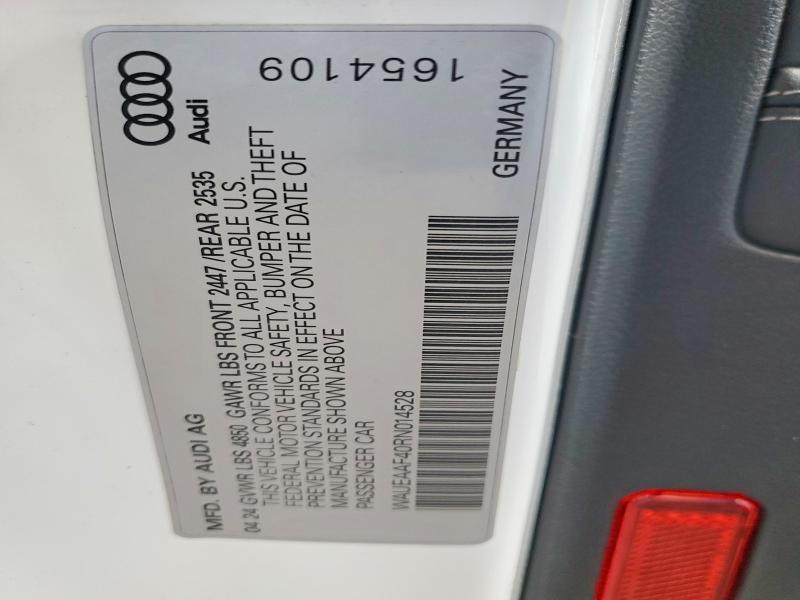 Продаж на аукціоні авто 2024 Audi A4, vin: WAUEAAF40RN014528, номер лоту: 58401486
