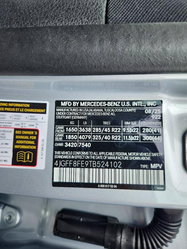 56398336 :رقم المزاد ، 4JGFF8FE9TB524102 vin ، 2026 Mercedes-benz Gls مزاد بيع