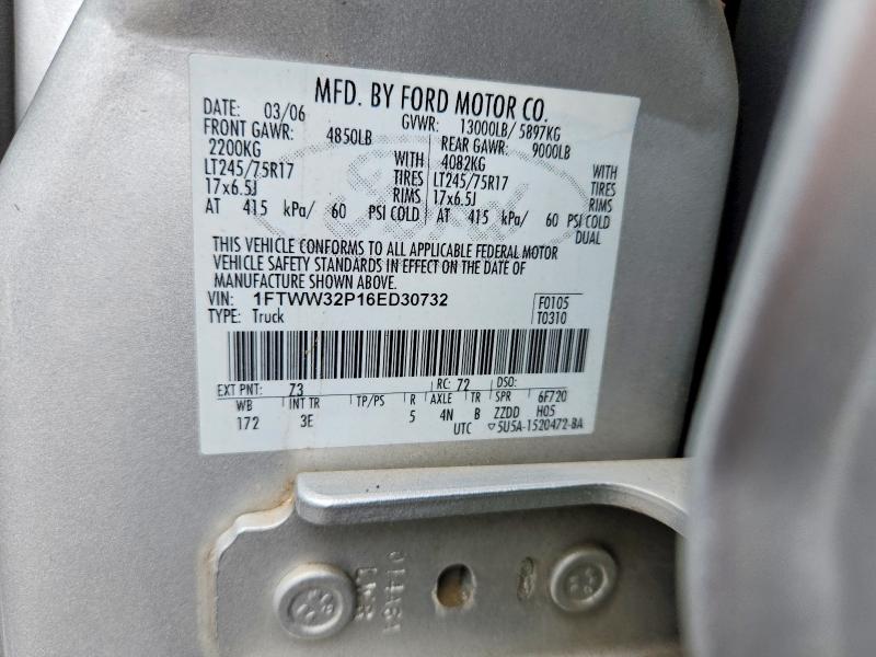 56707786 :رقم المزاد ، 1FTWW32P16ED30732 vin ، 2006 Ford F350 مزاد بيع