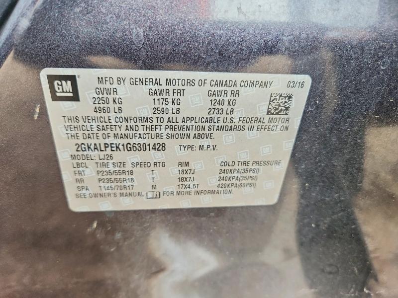 Продаж на аукціоні авто 2016 Gmc Terrain, vin: 2GKALPEK1G6301428, номер лоту: 57874986