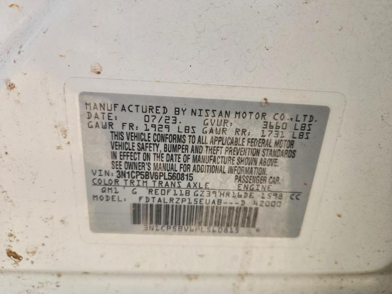 2023 Nissan Kicks მანქანა იყიდება აუქციონზე, vin: 3N1CP5BV6PL560815, აუქციონის ნომერი: 57407156