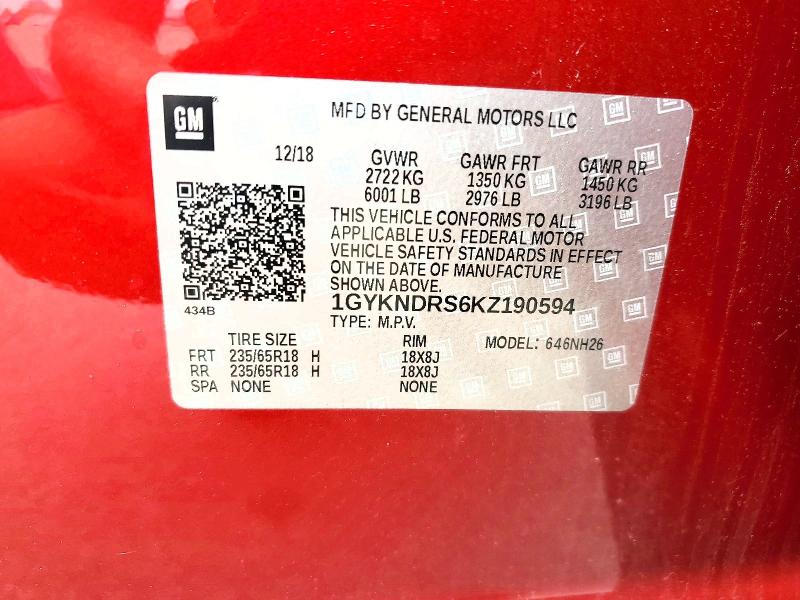 Продаж на аукціоні авто 2019 Cadillac Xt5, vin: 1GYKNDRS6KZ190594, номер лоту: 47961166
