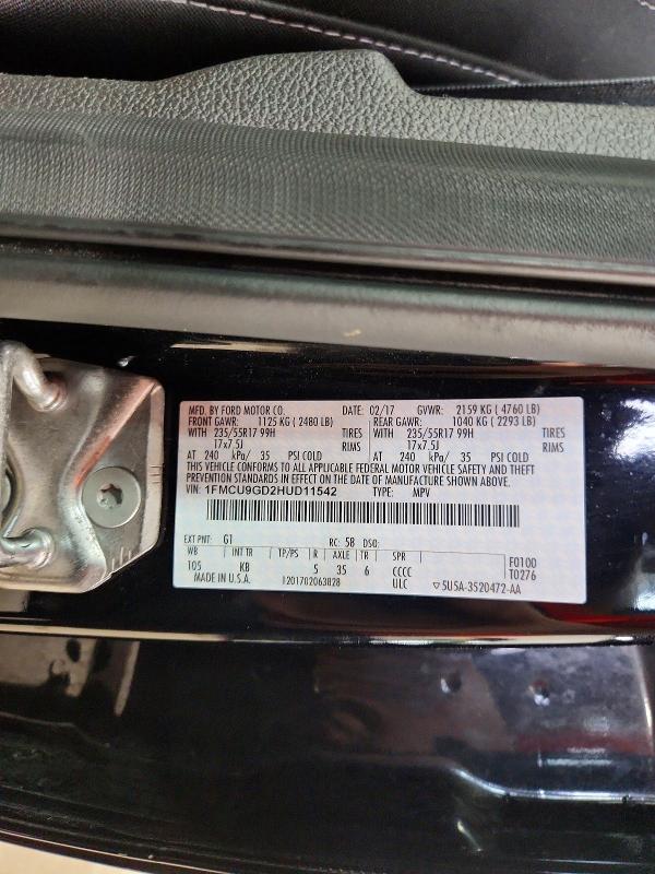 Aukcja sprzedaży 2017 Ford Escape, vin: 1FMCU9GD2HUD11542, numer aukcji: 56540456