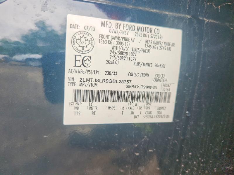 Продажа на аукционе авто 2016 Lincoln Mkx, vin: 2LMTJ8LR9GBL25757, номер лота: 55245246