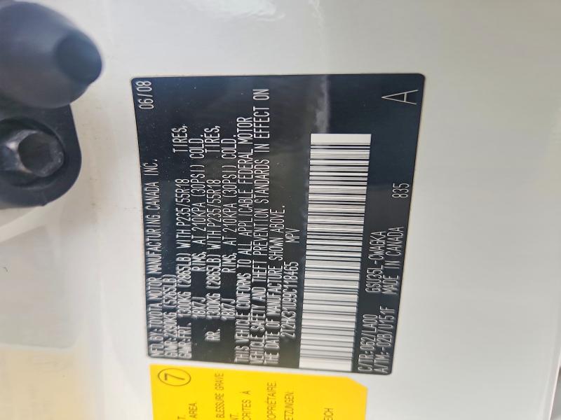 55318776 :رقم المزاد ، 2T2HK31U99C118465 vin ، 2009 Lexus Rx مزاد بيع
