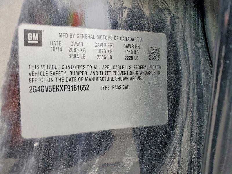 2015 Buick Regal მანქანა იყიდება აუქციონზე, vin: 2G4GV5EKXF9161652, აუქციონის ნომერი: 58325026